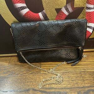 Urban Expressions Laser-Cut Black Crossbody/clutch